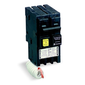 Square D Homeline™ HOM GFCI Molded Case Plug-in Circuit Breakers 15 A 120/240 VAC 10 kAIC 2 Pole 1 Phase