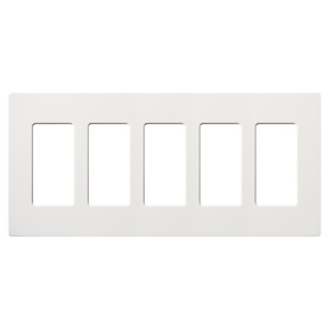 Lutron Standard Decorator Wallplates 5 Gang White Plastic Snap-on