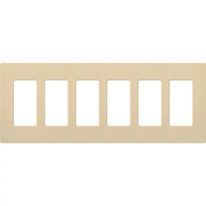 Lutron Standard Decorator Wallplates 6 Gang Ivory Plastic Surface