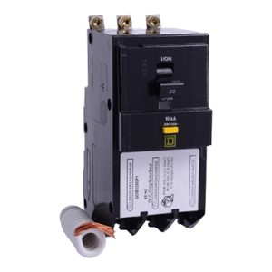 Square D QOB™ GFEP Molded Case Bolt-on Circuit Breakers 20 A 120 VAC 10 kAIC 3 Pole 3 Phase