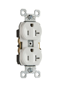 Pass & Seymour TR5352 Series Duplex Receptacles 20 A 125 V 2P3W 5-20R Commercial Tamper-resistant White