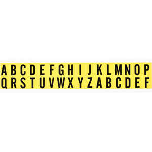 Brady 3420 Series Repositionable Number and Letter Labels <em class="search-results-highlight">A</em> - Z Black on Yellow <em class="search-results-highlight">B</em>-498 Vinyl Cloth