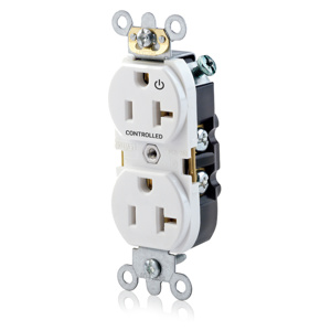 Leviton 5362S1 Series Duplex Receptacles 20 A 125 V 2P3W 5-20R Heavy-Duty Industrial Specification Grade White