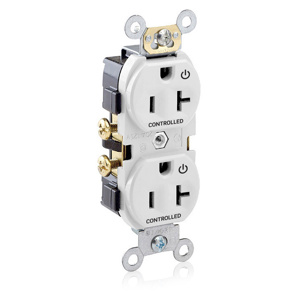 Leviton CR0202P Series Duplex Receptacles 20 A 125 V 2P3W 5-20R Commercial White
