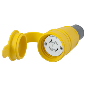 Hubbell Wiring Straight Locking Connectors 20 A 250 V 3P4W L15-20R Uninsulated Twist-Lock® Watertight