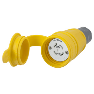 Hubbell Wiring Straight Locking Connectors 20 A 480 V 3P4W L16-20R Uninsulated Twist-Lock® Watertight