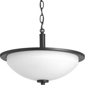 Progress Lighting Replay Series Semi-flush Ceiling Light Fixtures Incandescent Black Frosted Glass