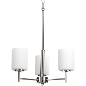 Progress Lighting Replay Series Contemporary/Soft Chandeliers Incandescent Polished Nickel Frosted Glass