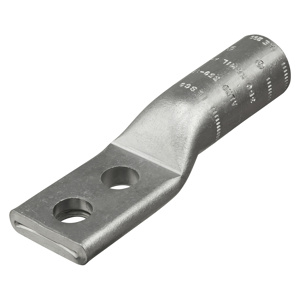 Ilsco ALND Long Barrel Compression Lugs 1/2 in 2 Hole Red 250 Al, 250 Cu