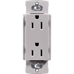 Lutron Duplex Receptacles 15 A 125 V 5-15R Commercial/Residential Claro® Indoor use only Gray