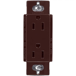 Lutron Duplex Receptacles 15 A 125 V 5-15R Commercial/Residential Claro® Indoor use only Brown