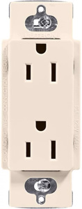 Lutron Duplex Receptacles 15 A 125 V 5-15R Commercial/Residential Claro® Indoor use only Light Almond