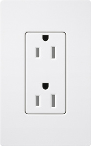 Lutron CARS-15-TR Series Duplex Receptacles 15 A 125 V 2P3W 5-15R Residential Tamper-resistant White