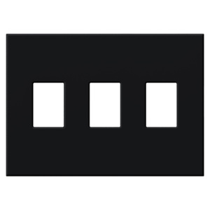 Lutron Standard Dimmer Wallplates 3 Gang Black Plastic Surface