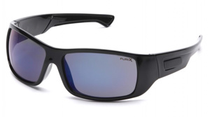 Pyramex  FURIX® Wraparound Safety Glasses Anti-fog, Anti-scratch Blue Mirror Black