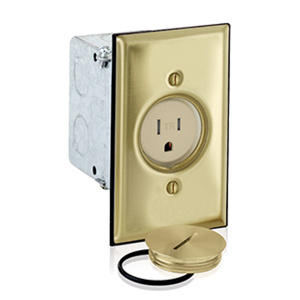 Leviton 5249 Series Floor Box Receptacles 15 A 125 V 2P3W 5-15R Residential Tamper-resistant Ivory
