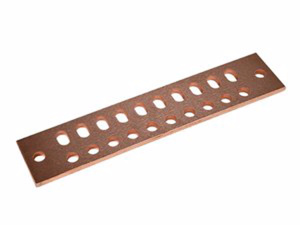 Izzy Industries Ground Bus Bars Copper 1/4 x 2 x 10 in 0.437 in, 0.437 in W x 0.687 in L Slots