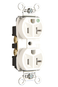 Pass & Seymour TR8300-H Series Duplex Receptacles 20 A 125 V 2P3W 5-20R Hospital Tamper-resistant White