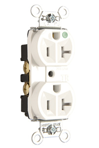 Pass & Seymour TR8300-H Series Duplex Receptacles 20 A 125 V 2P3W 5-20R Hospital Tamper-resistant Ivory