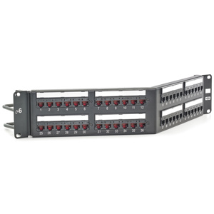 Hubbell Premise NETSPEED HP6 Series Angled Patch Panels Cat6 48 Port 2 Rack Unit