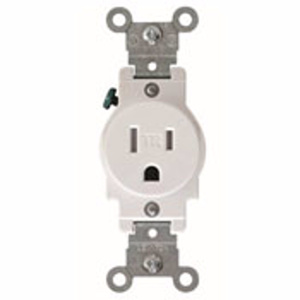 Leviton T5015 Series Single Receptacles 15 A 125 V 2P3W 5-15R Commercial Specification Grade Tamper-resistant Gray