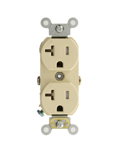 Leviton TCR20 Series Duplex Receptacles 20 A 125 V 2P3W 5-20R Commercial Specification Grade Tamper-resistant Ivory