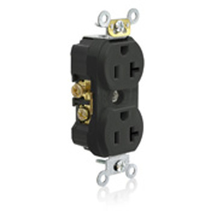 Leviton TCR20 Series Duplex Receptacles 20 A 125 V 2P3W 5-20R Commercial Specification Grade Tamper-resistant Black