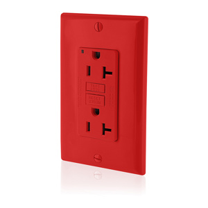 Leviton SmartlockPro® GFNT2 Series Duplex GFCIs 20 A 5-20R Red<multisep/>Red