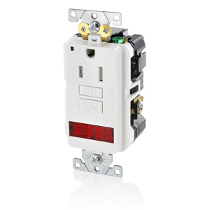 Leviton SmartlockPro® GFPL1 Series GFCI Single Receptacle Outlets 15 A 5-15R White