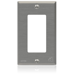 Leviton Standard Decorator Wallplates 1 Gang Metallic Stainless Steel coated with Antimicrobial Polyurethane Powdercoating Device