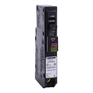 Square D QO™ Series Dual Function AFCI/GFCI Molded Case Plug-in Circuit Breakers 20 A 120 VAC 22 kAIC 1 Pole 1 Phase