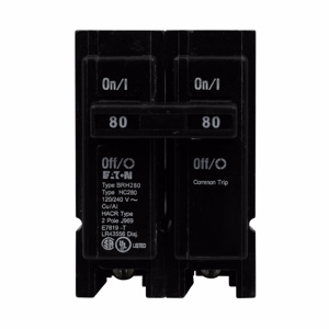 Eaton BR Plug-in Circuit Breakers 80 A 120/240 VAC 22 kAIC 2 Pole 1 Phase
