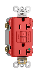 Pass & Seymour Plugtail® PT2097 Series Duplex GFCIs 20 A 5-20R Red