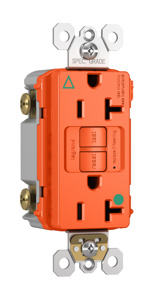 Pass & Seymour 2097 Series Duplex GFCIs 20 A 5-20R Orange Tamper-resistant