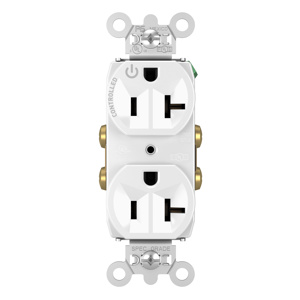 Pass & Seymour TR5362-CH Series Duplex Receptacles 20 A 125 V 2P3W 5-20R Commercial Tamper-resistant White