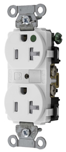 Hubbell Wiring Straight Blade Duplex Receptacles 20 A 125 V 2P3W 5-20R Hospital Hubbell-Pro™ Tamper-resistant White