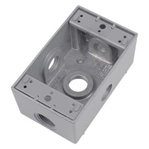 ABB Thomas & Betts Weatherproof Outlet Boxes 1 Gang 2 in Metallic 1/2 in 5 Hub