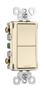 Pass & Seymour SP + SP Rocker Light Switches 15 A 120/125 V Light Almond