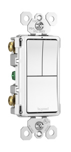 Pass & Seymour SP + SP + 3-Way, SPST Rocker Light Switches 15 A 120/125 V Radiant No Illumination White