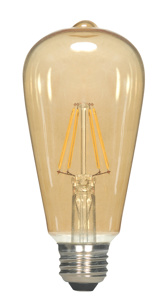 Satco Products Vintage Style Filament LED Lamps ST19 2000 K 6.5 W Medium (E26)