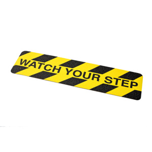 Brady Anti-Slip Floor Marking Tape Black/Yellow 6 in x 24 in Watch Your Step