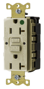 Hubbell Wiring Autoguard® GFRST Series Duplex GFCIs 20 A 5-20R Ivory