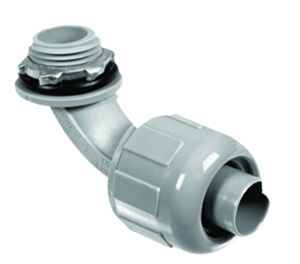 Southwire Topaz P490 Series 90 Degree Nonmetallic Liquidtight Connectors Non-insulated 1-1/4 in Compression x Threaded Nylon