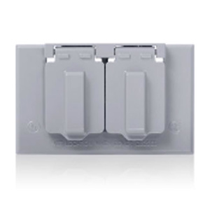 Leviton WM1 Series Weatherproof Outlet Box Covers Aluminum Die Cast 1 Gang Gray<multisep/>Gray