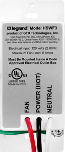 Pass & Seymour Humidity Based Fan Speed Controls