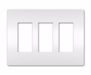 Pass & Seymour Standard Decorator Wallplates 3 Gang White Polycarbonate Snap-on