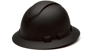 Pyramex Ridgeline® Full Brim Hard Hats 6-1/2 - 8 in 4 Point No Logo Matte Black Graphite