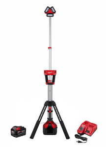 Milwaukee M18™ ROCKET™ Tower Light and Chargers 18 V Cordless/Corded 3000/1700/900 lm Red<multisep/>Silver<multisep/>Black