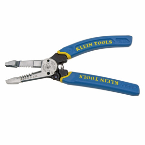 Klein Tools Klein-Kurve® Cable Cutter & Strippers 18 - 10 AWG Solid, 20 - 12 AWG Stranded Blue/Yellow Curved