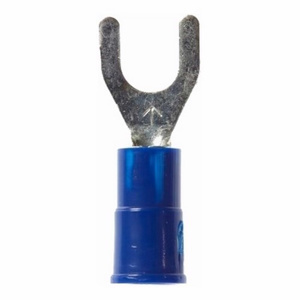 3M Insulated Fork Terminals 16 - 14 AWG Butted Seam Barrel Vinyl Blue